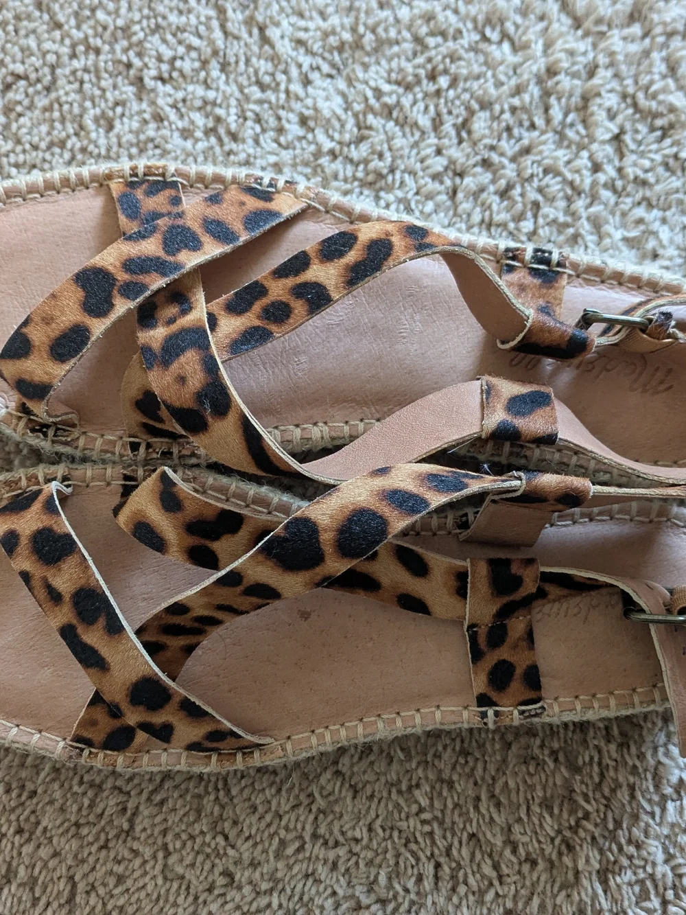 New Madewell Malia Espadrille Platform Sandal - Calf Leapord Women's 9.5